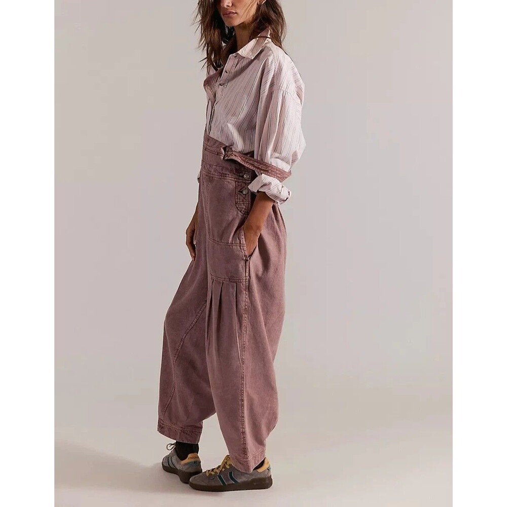 Free People We The Free Felix Tapered Overalls Jumpsuit Pinafore Solid XS 287217 - Picture 2 of 8